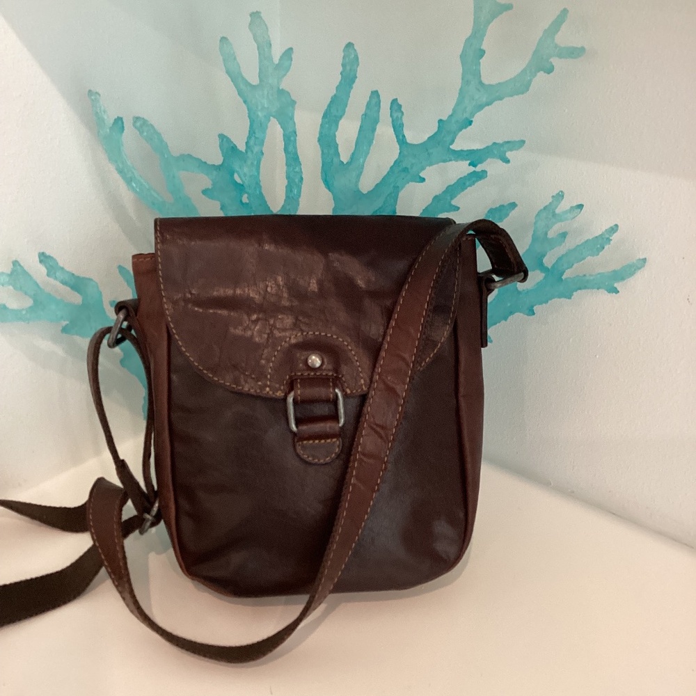 NWT JACK GEORGES BROWN GENUINE LEATHER CROSS SHOULDER MESSENGER BAG